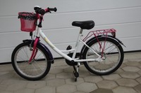 Kinderfahrrad, 18 Zoll, Mädchen, weiß, mit Stützräder, kein Puky
