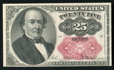 25 Twenty Five Cents Fifth Issue Fractional Currency Note Uncirculated