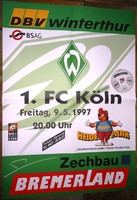 Spielplakat - 09.05.1997 - Werder Bremen vs. 1.FC Köln + Sammler + 