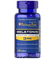Puritan's Pride Melatonin 3 mg 240 Tablets Sleep Improve MadeinUSA Free Shipping