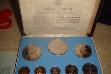 1976 Coinage of Belize 8 Coin Proof Set Original Case Coa Franklin Mint