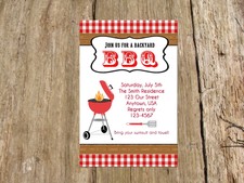 15 BBQ 4th of July party Invitations Personalized