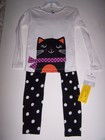 NWT CARTER'S BLACK CAT POLKA DOT 2 PC PAJAMAS TODDLER GIRL 4T Free US Shipping