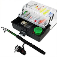 115tlg. Angelset Angelkoffer Angelausrüstung Angel Zubehör Angelbox Teleskoprute