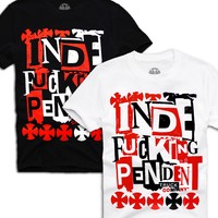 ★ "FUCKING" INDEPENDENT SKATE T-SHIRT Sz. S/ M/ L dC Indy, black & white ★