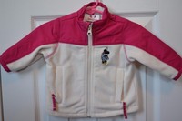 DISNEY / MINNIE MOUSE - FULL ZIP FLEECE JACKET - GIRLS 3-6 MONTHS - PINK & WHITE