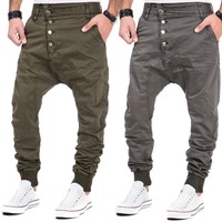 Hose Herren Jeans Denim Vintage Clubwear Destroyed Harem Cut Used Look Chino