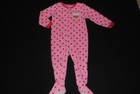 Carter's Pink Red Polka Dot Cupcake Fleece Blanket Sleeper Pajamas PJs Girls 2T