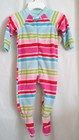 GIRLS 2T 24 MONTHS STRIPE MULTICOLOR COZY ZIP SLEEPER NWT ~ THE CHILDREN'S PLACE