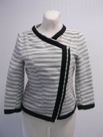 Lindex Jacke Blazer Webstoff weiß schwarz Gr. 40