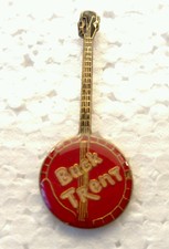 Vintage Buck Trent Pinback Red Guitar Pin Country Music
