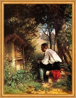 Der Bienenfreund Hans Thoma Imker Bienenstock Natur Ruhe Rast LW H A2 0098