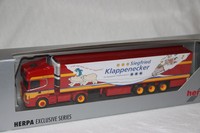 Herpa Scania TL Kühlkoffersattelzug " Klappenecker "  Modell Nr.2 - OVP 