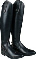 QHP Damen Luxus Leder-Reitstiefel Celina Paspel schwarz+schwarz-braun Gr. 36-42 