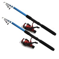 Angelset 2x Teleskoprute 2,7m + 2x Angelrolle Angelsatz Angel SL-500 Rolle Sehne