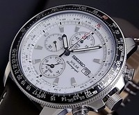 SEIKO MEN'S PILOTS SOLAR ALARM CHRONOGRAPH WATCH SSC013P1 Warranty, Box,RRP:£300