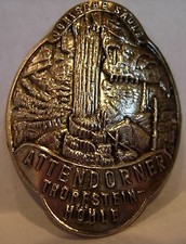 Attendorn Tropfsteinhohle used badge mount stocknagel hiking medallion G2706