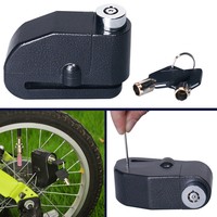 2 in 1 schwarz Motorrad/Fahrradschloss Alarm Bremsscheibenschloss mit Alarm
