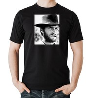 Clint Smoking T-Shirt  Black  Eastwood Harry Dirty Mcqueen Steve Spencer Bud