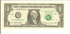 1999 .Uncirc $1 D 1304 6581 B . Nice Note
