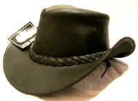 Cowboy Hut Indianer Jones Australien Trapper Leder Country Westernhut braun