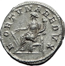 GORDIAN III 243AD Authentic Genuine Ancient Silver Roman Coin Fortuna i59126