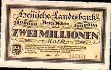 1923 Germany Darmstadt 2000000 / 2 Million Mark Banknote