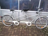 silbernes Tandem Fahrrad 26" Trommel - Felgenbremsen 3Gang