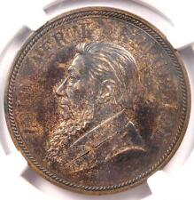 1892 South Africa Zar Penny Km-2 - Ngc Ms61 - Rare Bu Unc Certified Coin!