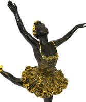 BRONZE BALLERINA klassische BALLETT-TÄNZERIN ca.42cm kolorierte FIGUR auf SOCKEL