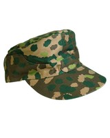WH Feldmütze M44 Erbsentarn Drillich Gr 60 Pea Dot Cap Repro Tarnmütze WK2 WWII
