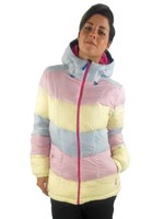 O'Neill Daunenjacke Snowboardjacke Explore Moonstone pink gelb Kapuze