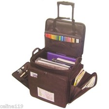 NEW Pull,up Handle Durable Crop In Style XXL Rolling Tote Crafts Organizer Black