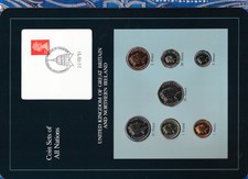 Coin Sets of All Nations Great Britain w/card 1988-1990 Unc 20, 50 pence 1989