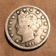 1912 Liberty "V" Nickel ^ Very Good ^ 104 Years Old 3193 523