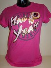WASHINGTON REDSKINS LADIES NFL HAIL YEAH SHORT SLEEVE JERSEY SHIRT MED TEE PINK