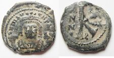 Zurqieh -Aa1453- Byzantine. Maurice Tiberius Ae 1/2 Follis. Countermark On Rever