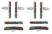 Fahrrad -Alu V- Bremse PROMAX  Bremsbelag Bremsschuhe 4 Stück inkl. Ersatzgummis