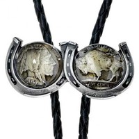 Bolo Tie Hufeisen-Paar mit US-Münzen, USA, Indianer, Bolotie