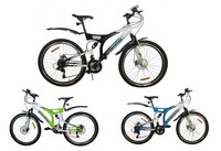 26" Zoll FULLY Mountainbike MTB Fahrrad 18-Gang Shimano Grip-Shift DISC BRAKES !