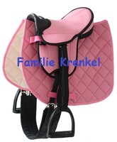 Sattel für Holzpferd   pink   12" NEU   Sattelset   Shetty   "My little Pony"