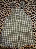 BOYS SIZE 18 MONTHS OSHKOSH GREEN PLAID BIBS BIB OVERALLS SHORTS ADJUSTABLE STRA