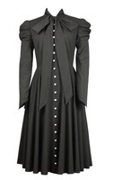 Black Gothic Neo Victorian Steampunk Romantic Vamp Button Tunic Dress