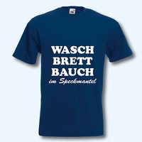 T-Shirt, Fun-Shirt, Waschbrettbauch, navy, S-XXXL