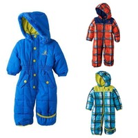 NWT $80 Newborn Infant Baby Boy Rugged Bear Snowsuit Pram Bunting 0-3 Mo. 