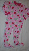 NEW Girls Size 3T Children's Place Pajamas Fleece w/ Feet Cupcakes Footy NWT