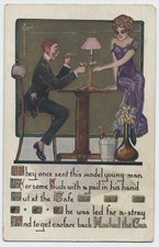 C. Ryan Artist Signed Series A-426 Drinking Beer Prohibition Pretty Woman