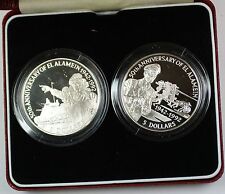 1992 Belize 5 Dollar Silver Proof Coins Set 50th Anniversary of El Alamein