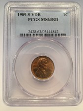 1909 S Vdb Lincoln Penny - Ms63 Red Pcgs (1 Cent Piece)