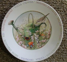 Marjolein Bastin Wildflower Meadow 8" Salad Dessert Plate - Bird, Watering Can
